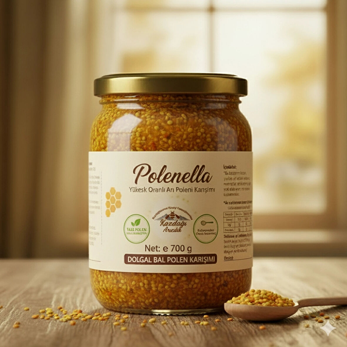 Polenella 700g (%100 Doğal Siyah Balı, Polen Karışımı)