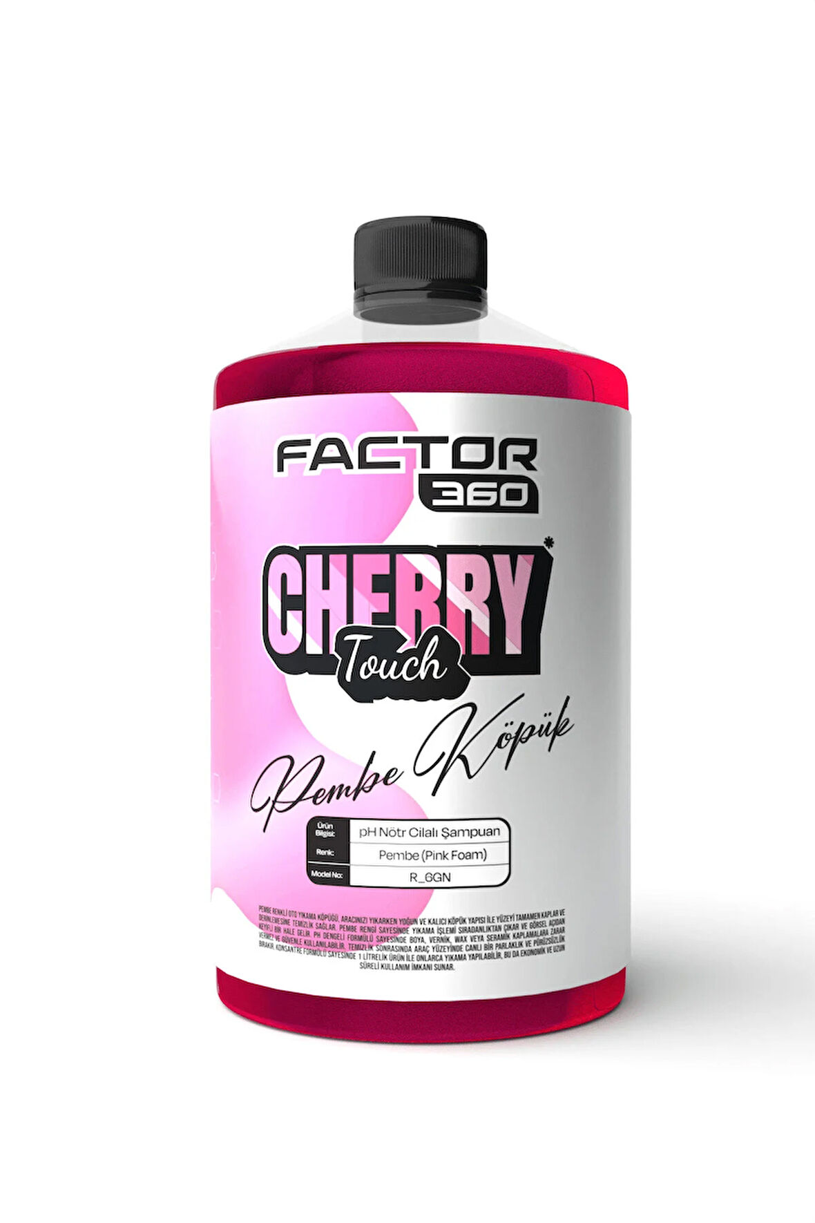 Factor360 Cherry Touch Pembe Renkli Oto Yıkama Köpüğü Oto Şampuan 1 L