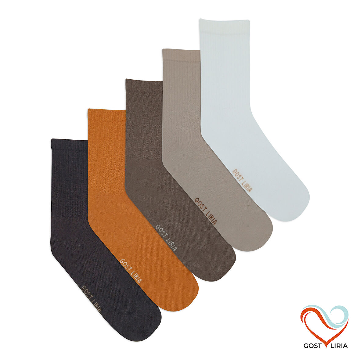 Gost Liria-  5’li Renkli Ribanalı Unisex Soket Çorap