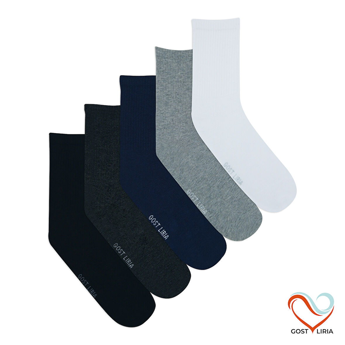 Gost Liria-  5’li Renkli Ribanalı Unisex Soket Çorap