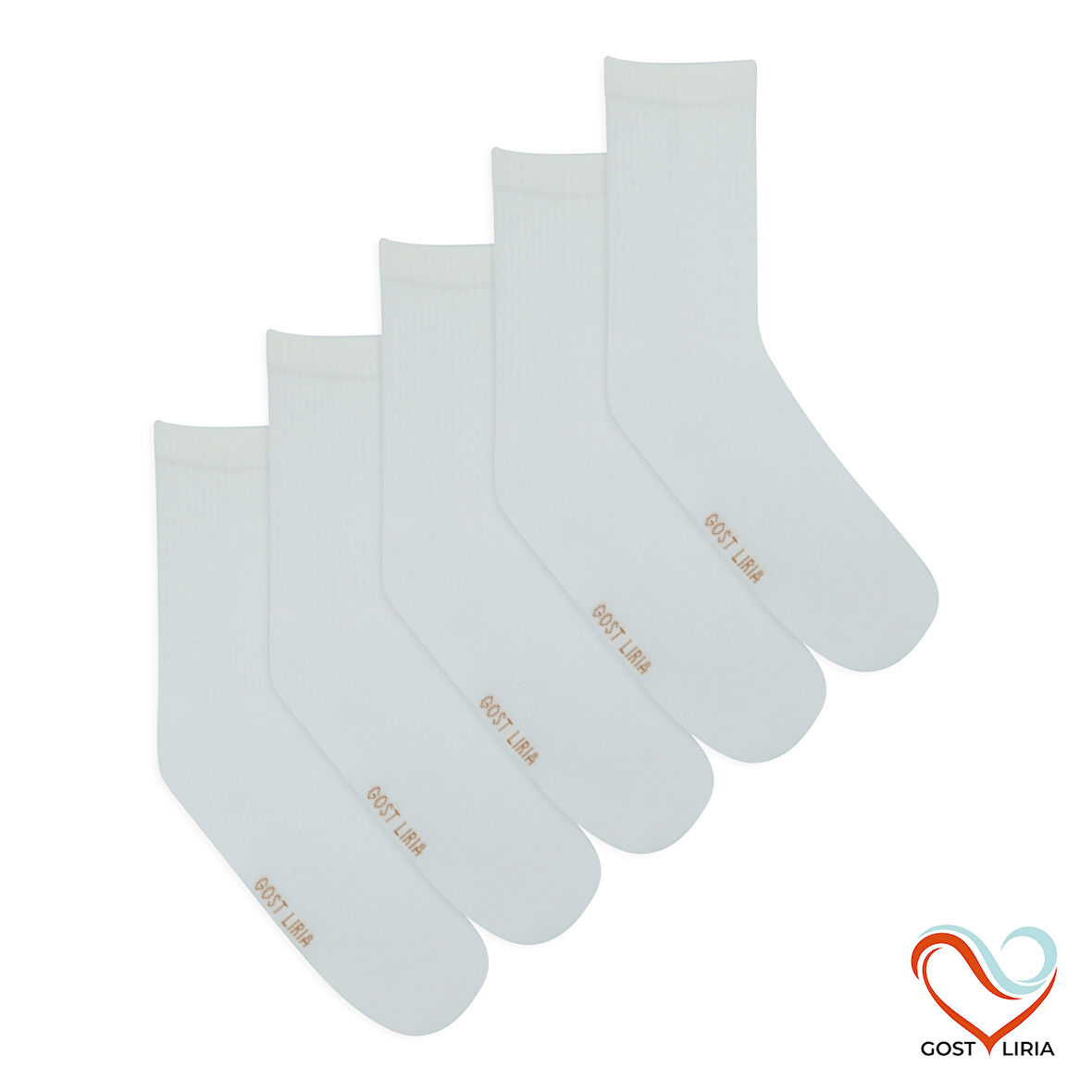 Gost Liria -5’li Beyaz Ribanalı Tenis Çorap