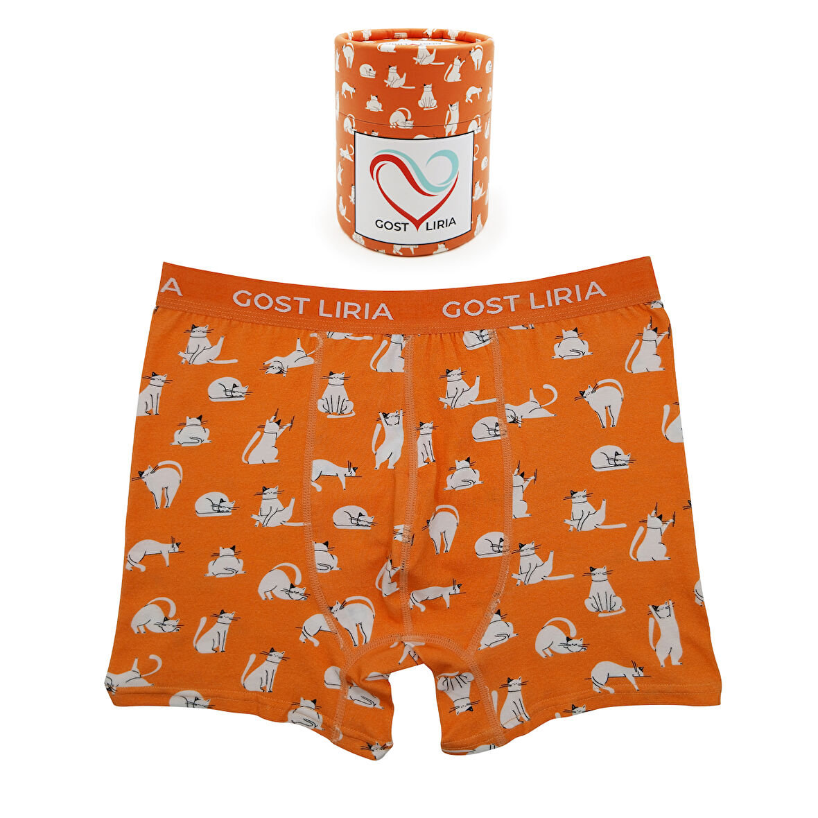 GOST LİRİA- Silver Cat Desenli Erkek Boxer