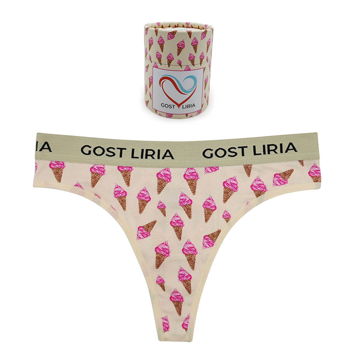 İce Cream Desenli Kadın String Külot
