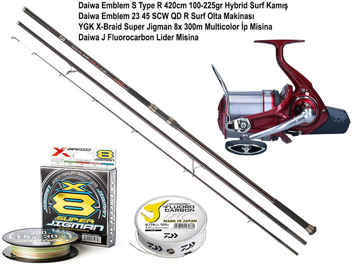 Daiwa Emblem Üst Segment Surf Olta Takımı 