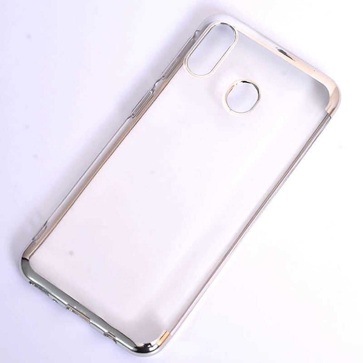 Galaxy M20 Köşeleri Renkli Şeffaf Kamera Korumalı Kılıf