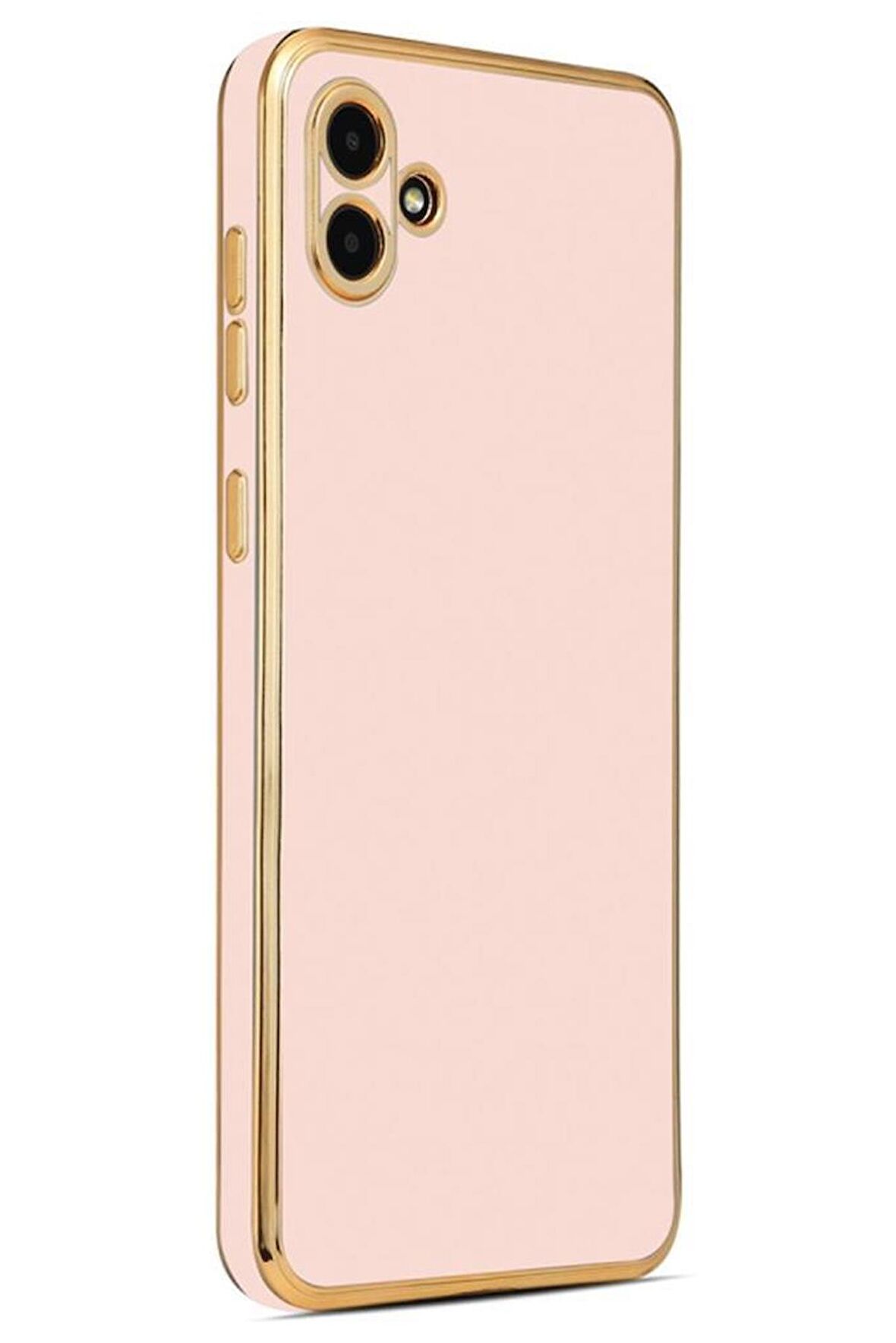 Galaxy A04 Kılıf Kamera Korumalı Altın Kenar Tasarım Silikon