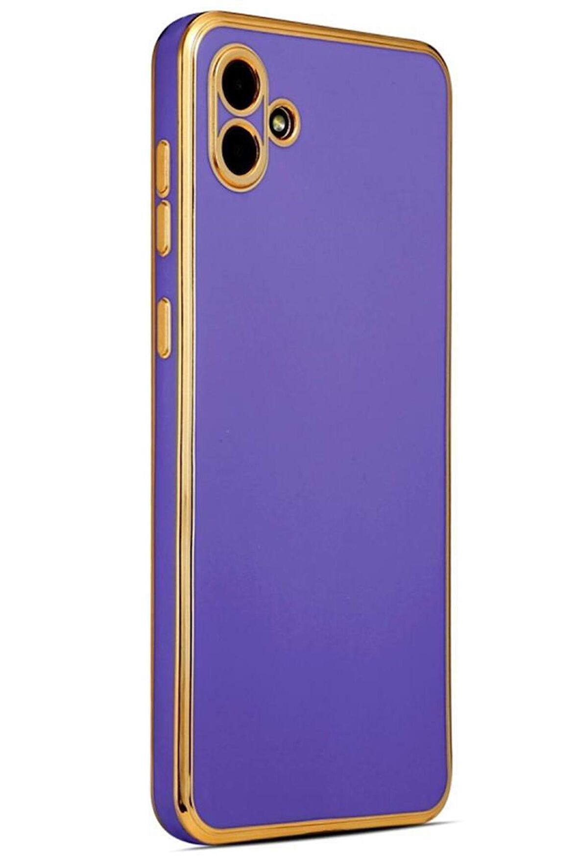 Galaxy A04 Kılıf Kamera Korumalı Altın Kenar Tasarım Silikon
