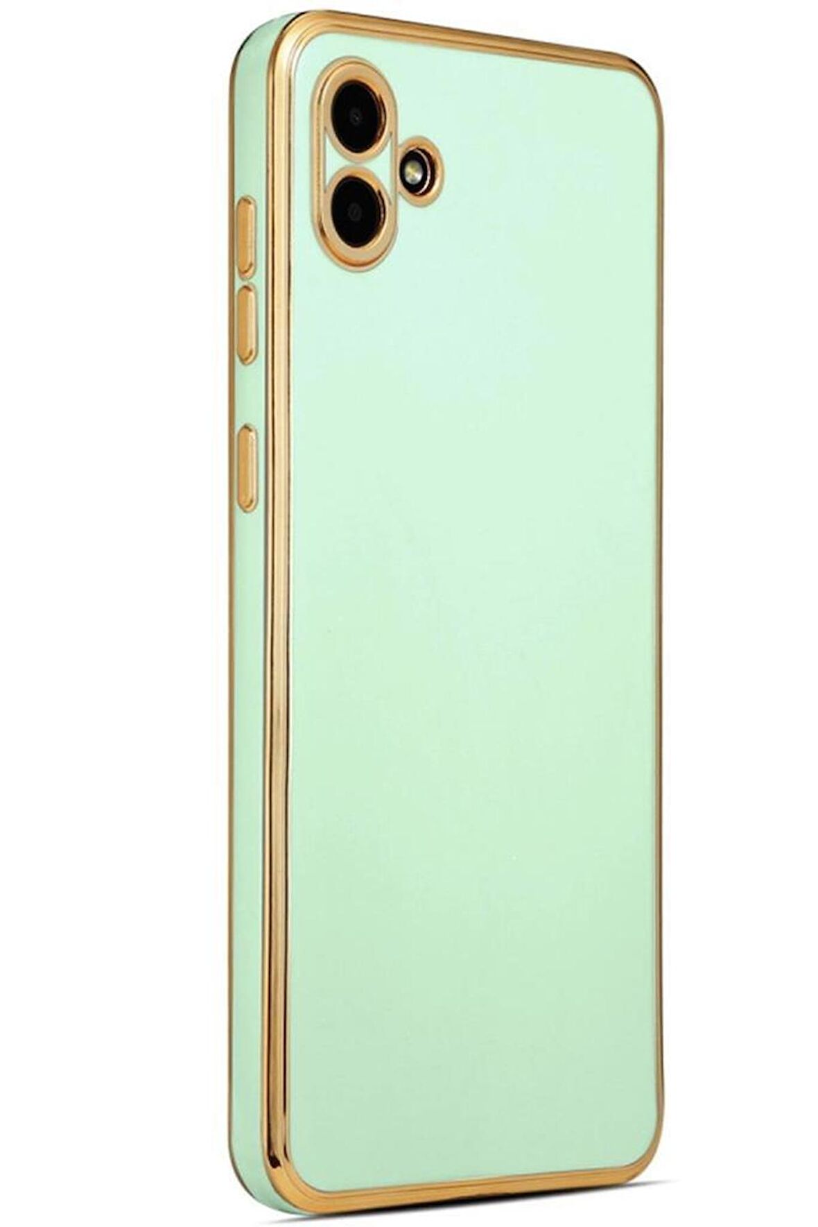 Galaxy A04 Kılıf Kamera Korumalı Altın Kenar Tasarım Silikon