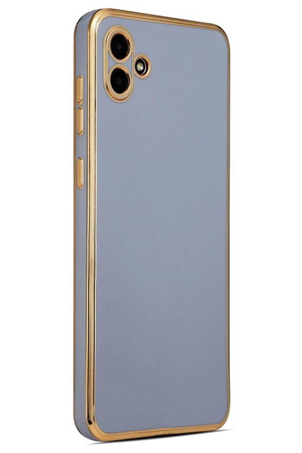 Galaxy A04 Kılıf Kamera Korumalı Altın Kenar Tasarım Silikon