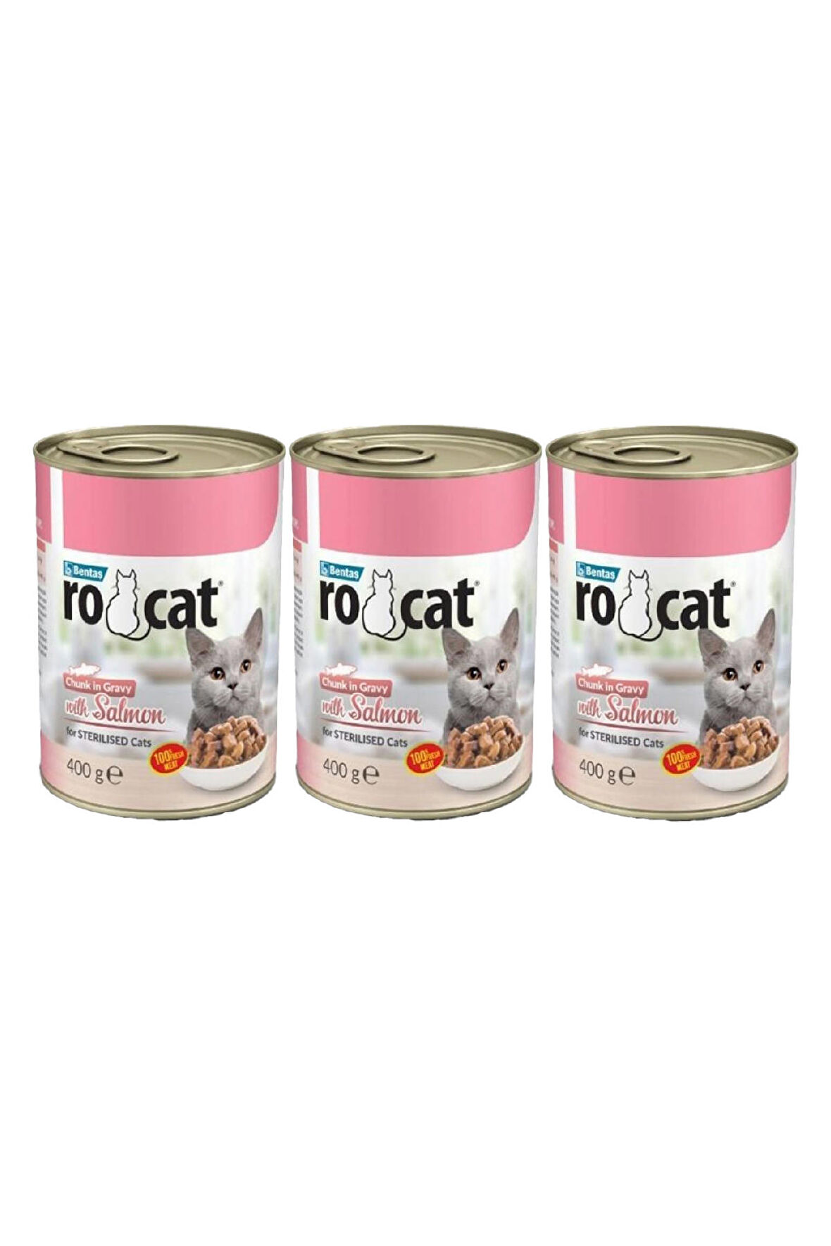 Ro-cat Somonlu Yetişkin Kedi Konservesi 400 Gr x 3 adet