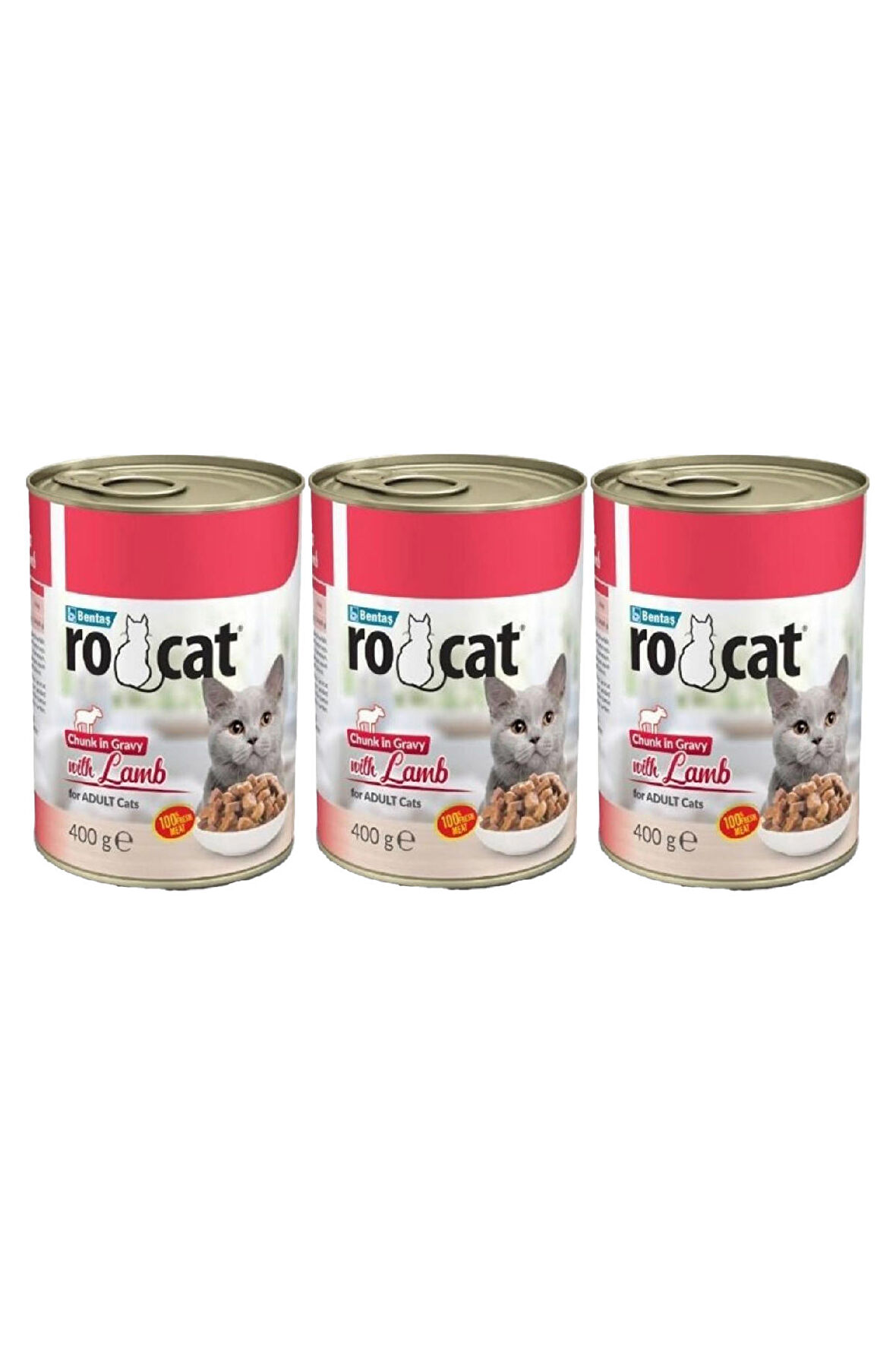 Ro-cat Kuzu Etli Yetişkin Kedi Konservesi 400 Gr x 3 adet