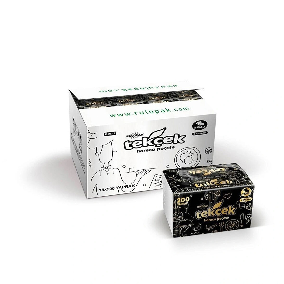 Rulopak Tekçek Horeca Dispenser Peçete (18 Paket X 200 Yaprak)