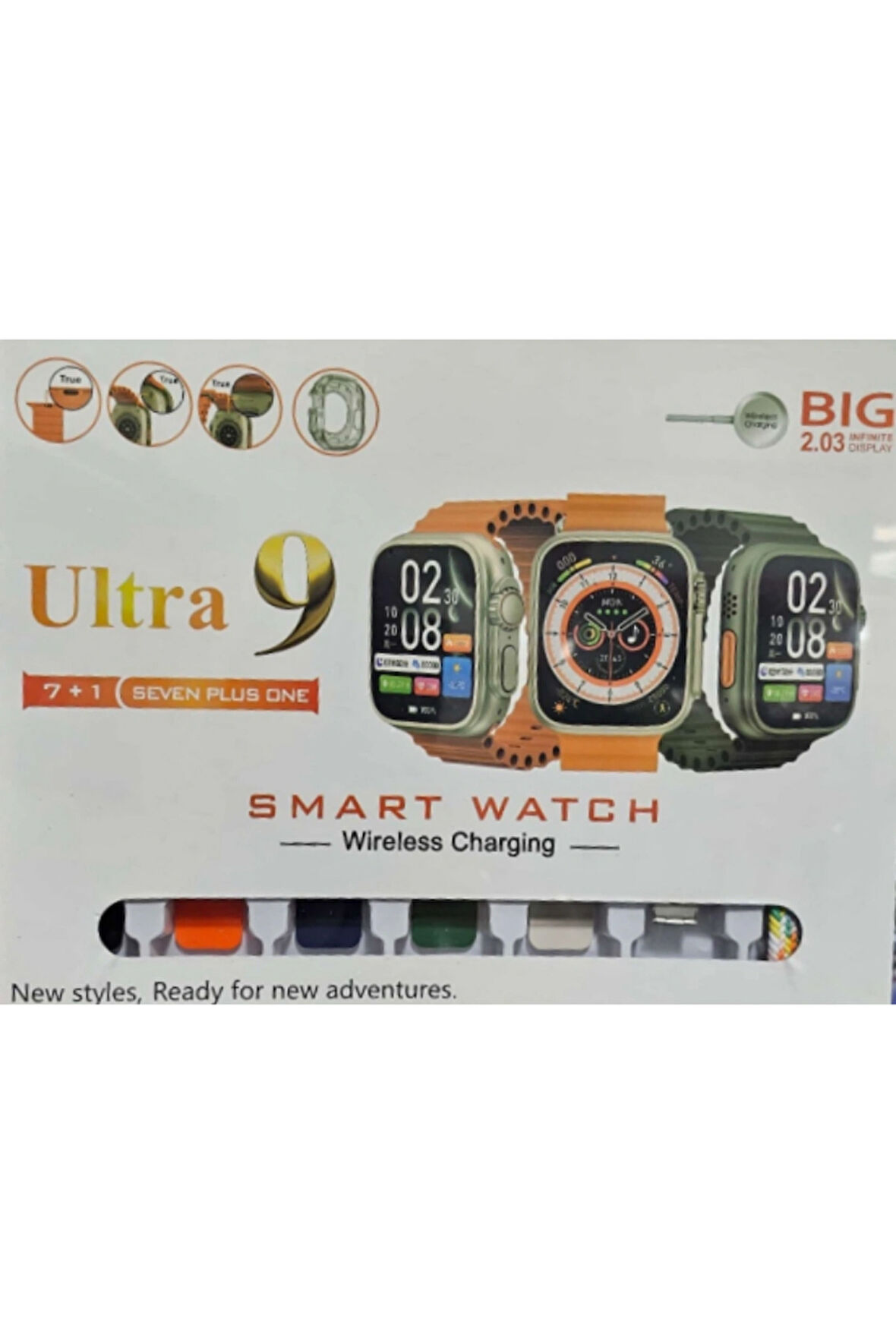 Ultra 9 (7) kordonlu akıllı Saat Chat Gpt/dahili Hafıza/3d Animasyon Destekli Amoled Watch Ultra 2 Akıllı Saat