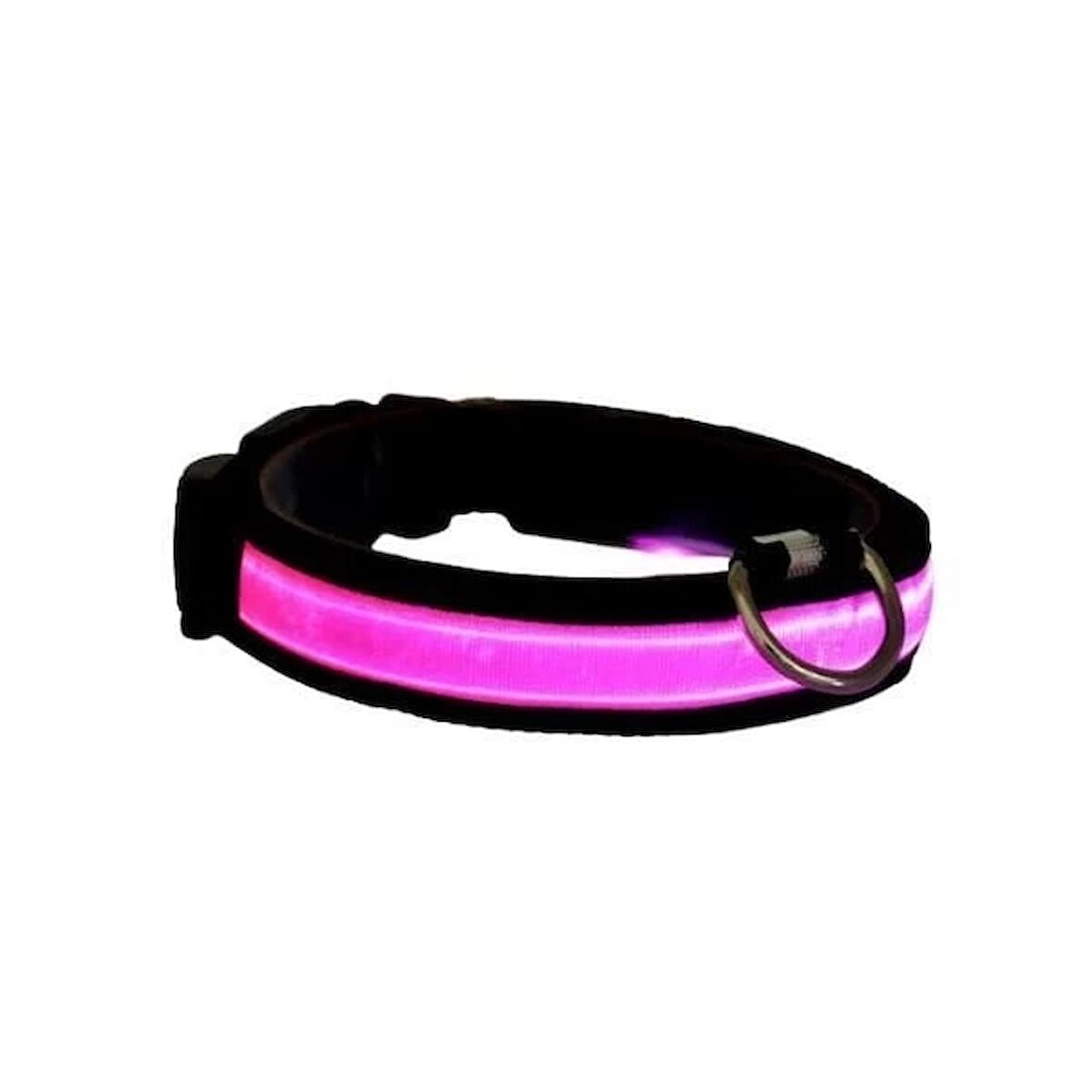 Petzz Işıklı Ayarlanabilir Flaşörlü Kedi Ve Köpek Boyun Tasması Pembe 40-48 Cm / 2.5 Cm