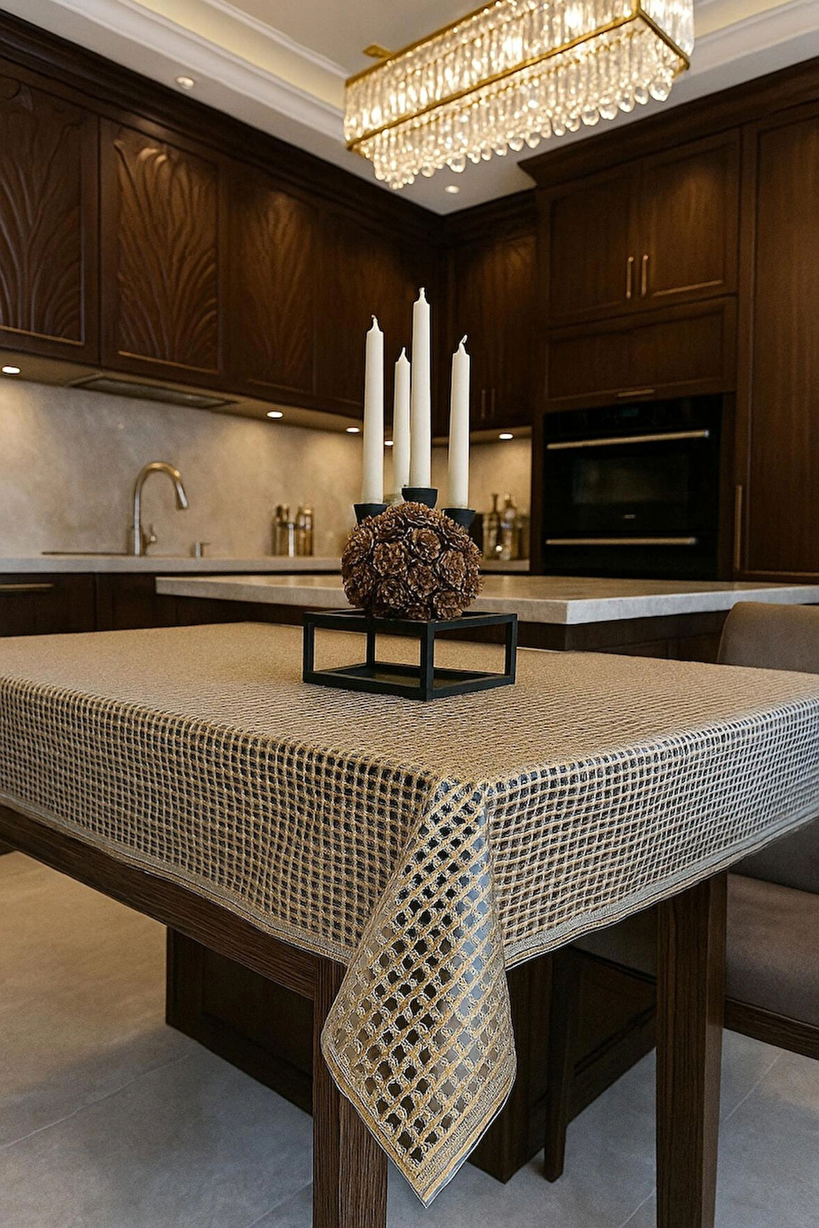 Hasır Pvc deliksiz Şeffaf kaplama Muşamba Masa Örtüsü Bakır Kolay Silinebilir Su Geçirmez