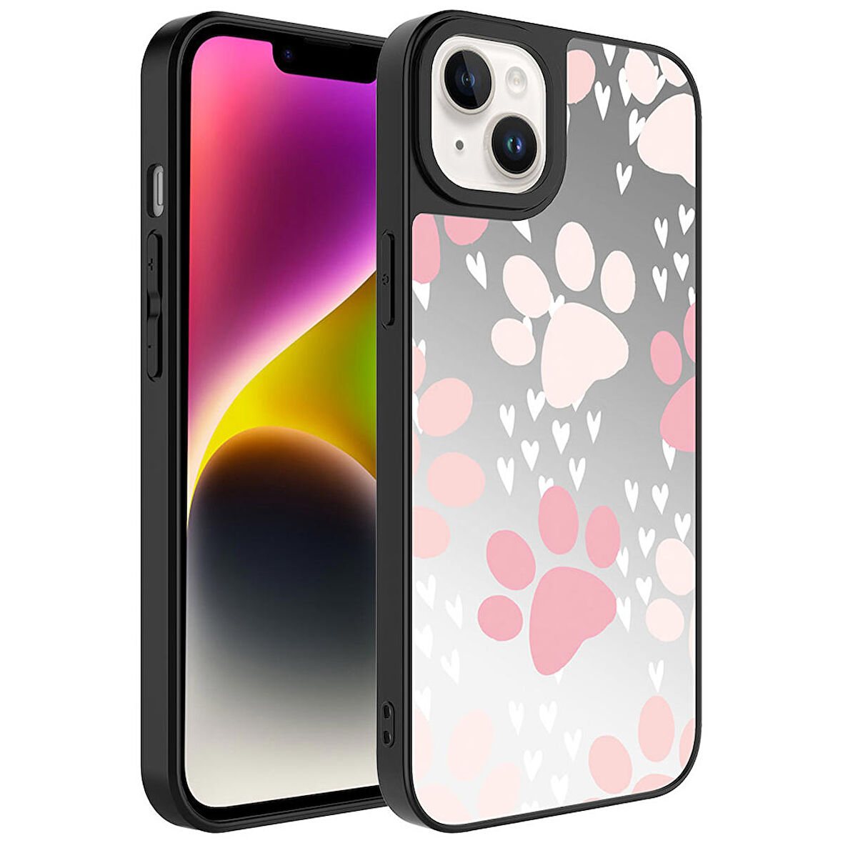 Apple iPhone 14 Kılıf Aynalı Desenli Kamera Korumalı Parlak Zore Mirror Kılıf