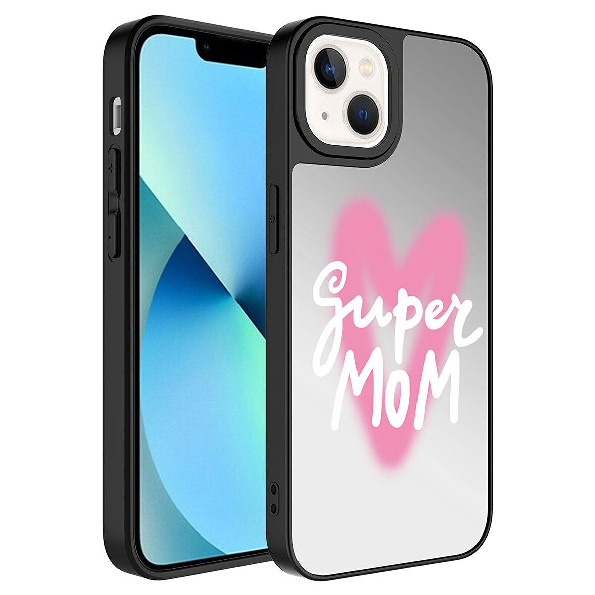 Apple iPhone 13 Kılıf Aynalı Desenli Kamera Korumalı Parlak Zore Mirror Kılıf