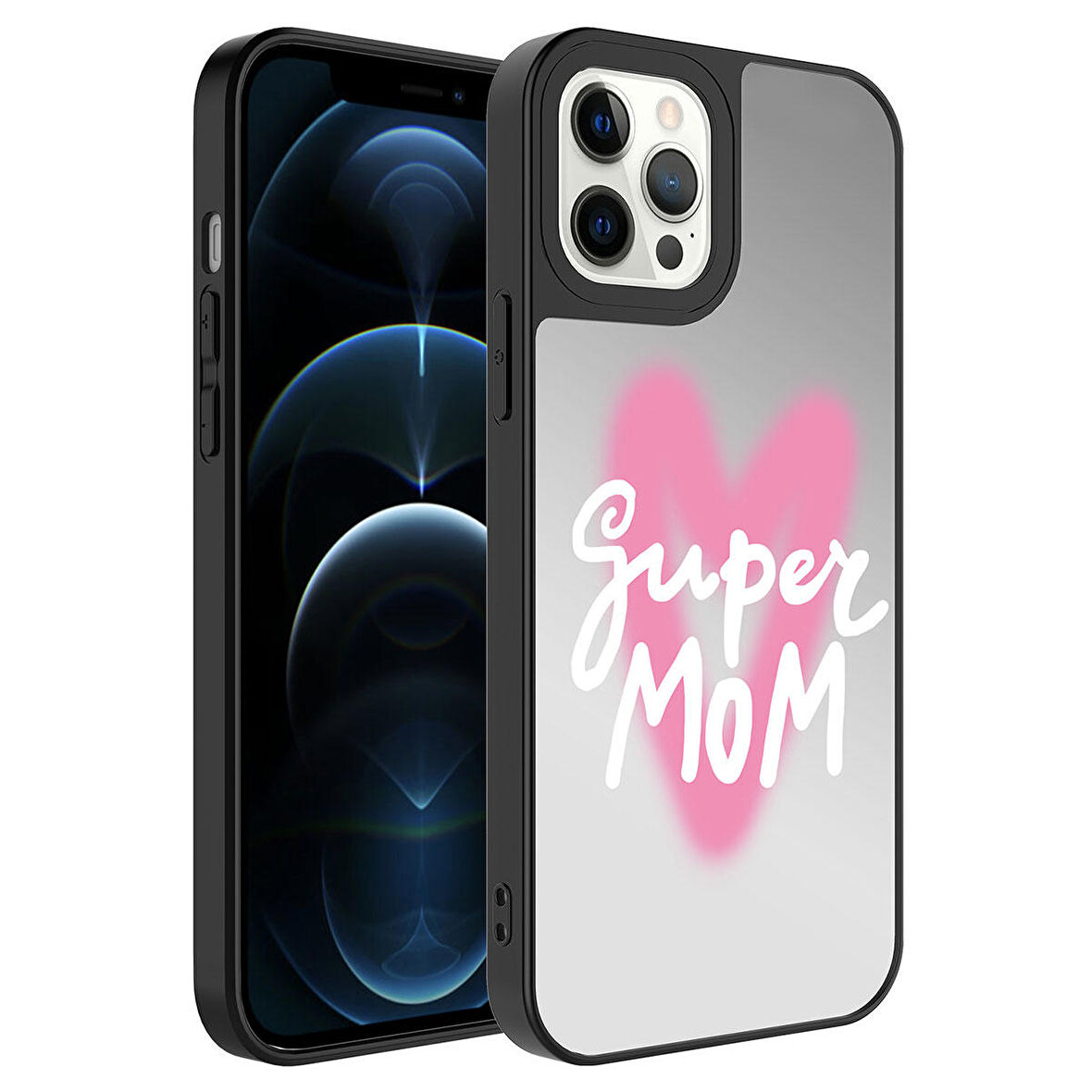 Apple iPhone 12 Pro Kılıf Aynalı Desenli Kamera Korumalı Parlak Zore Mirror Kılıf