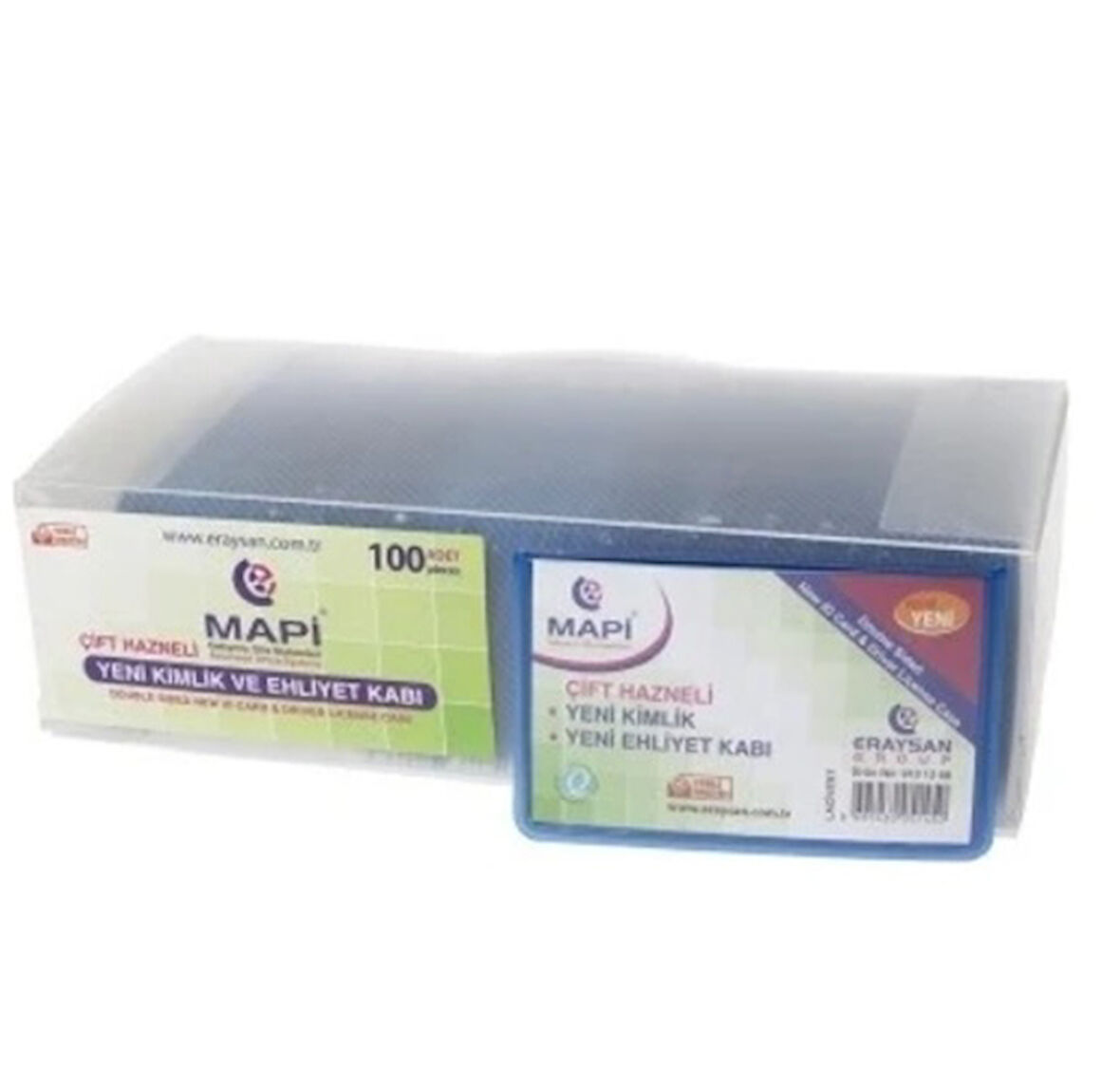 Mapi Ehliyet Kimlik Kabı Çift Hazneli Lacivert - 6 adet