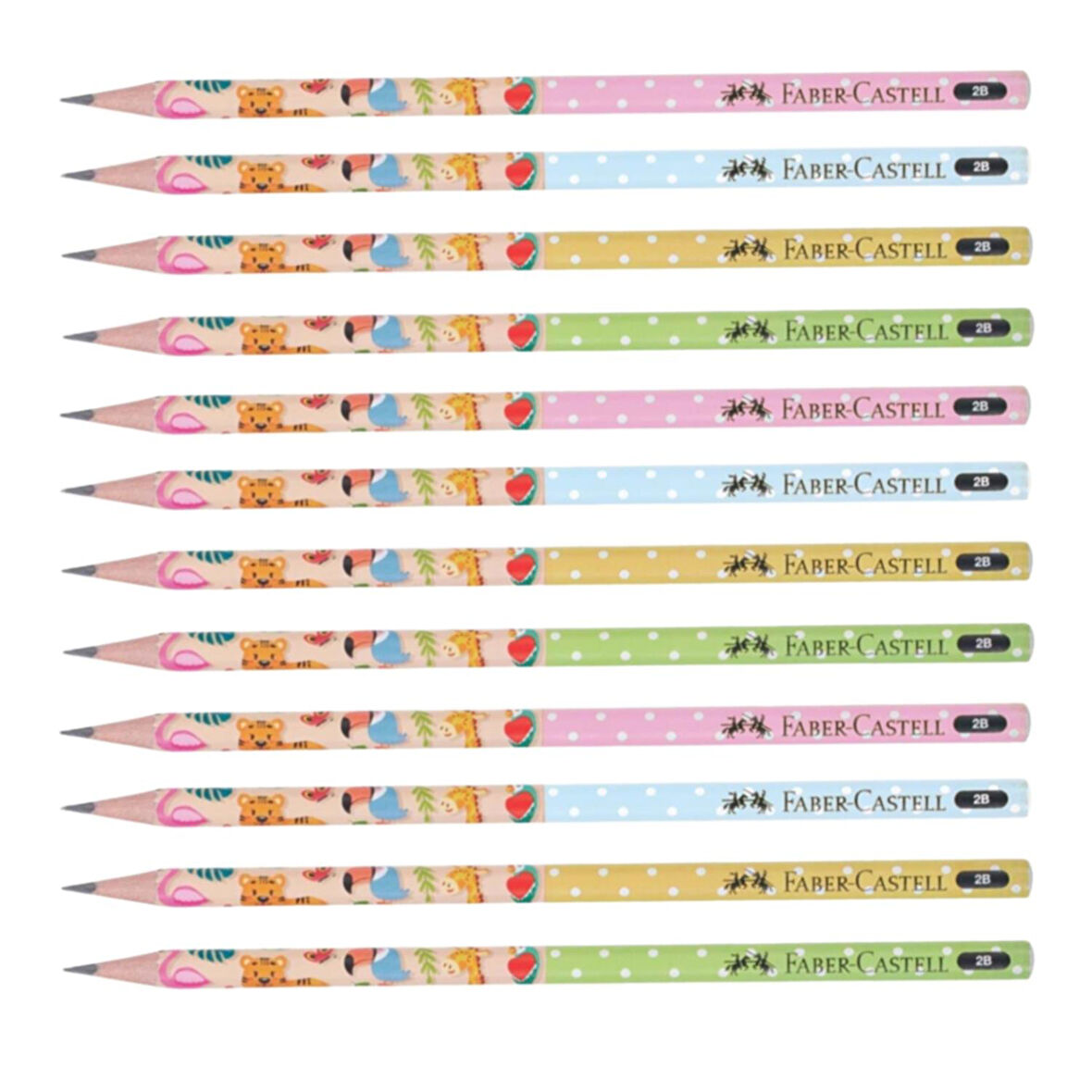 Faber-Castell Sevimli Dostlar 2B Yuvarlak Kurşun Kalem 12 Adet 16880