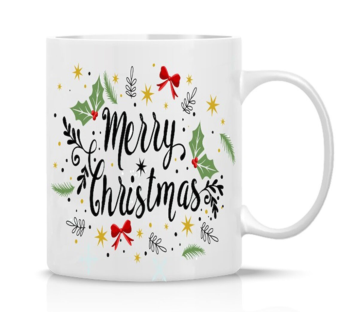Kişiye Özel Yılbaşı Merry Christmas Noel Yeni Yıl Hediye Kulp Baskılı Kupa Bardak