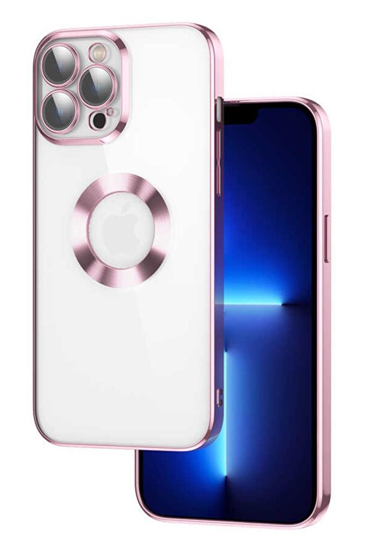 iPhone 13 Pro Kılıf Köşeleri Renkli Şeffaf Kamera Korumalı Silikon Luxury Kapak