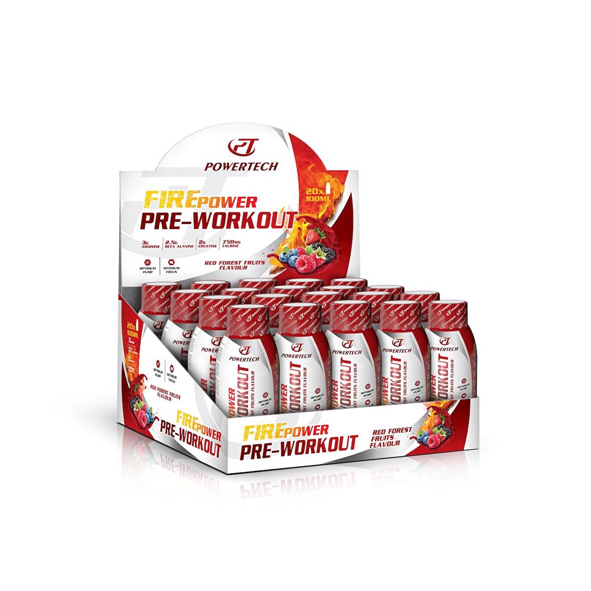 POWERTECH FIREPOWER PRE-WORKOUT 20 AMPUL LIQUIT ORMAN MEYVE AROMALI