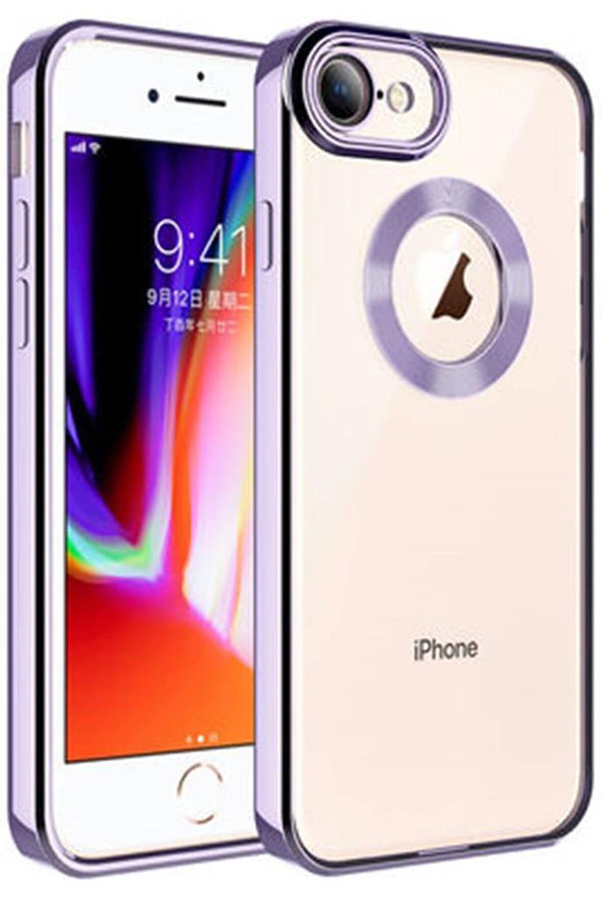 iPhone SE 2022 Kılıf Köşeleri Renkli Şeffaf Kamera Korumalı Silikon Luxury Kapak