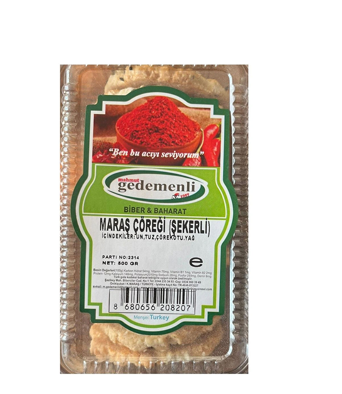 MARAŞ ÇÖREĞİ ŞEKERLİ 500 GR