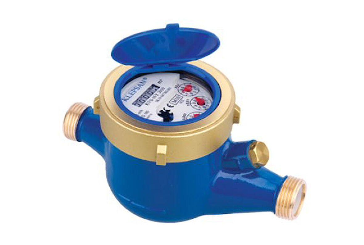 Klepsan KVS 8Y 3/4 190 mm 2,5m3/h Yaş Tip Çok Hüzmeli Soğuk Su Sayaçları