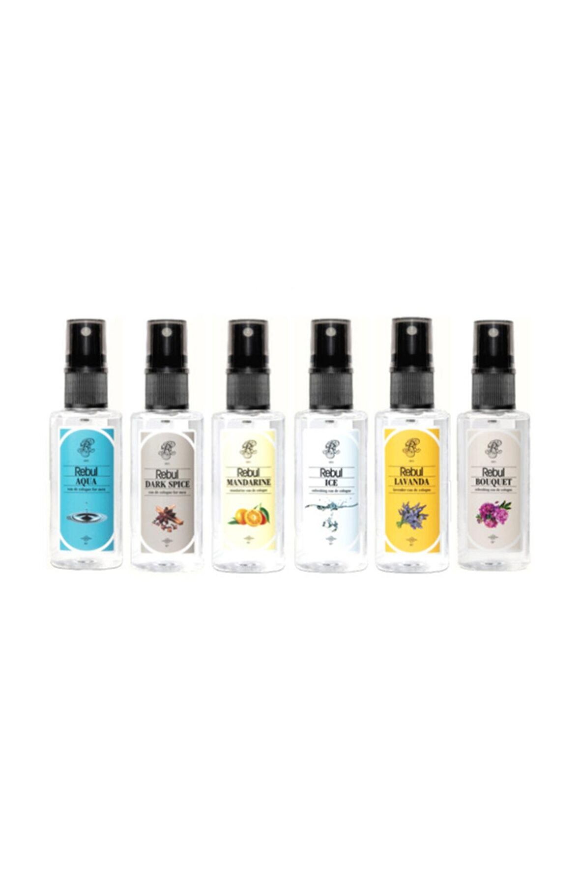 Kolonya Çeşitleri 50 Ml X 6 Adet - Dark Spice-buket-aqua-ıce-mandarine-lavanta
