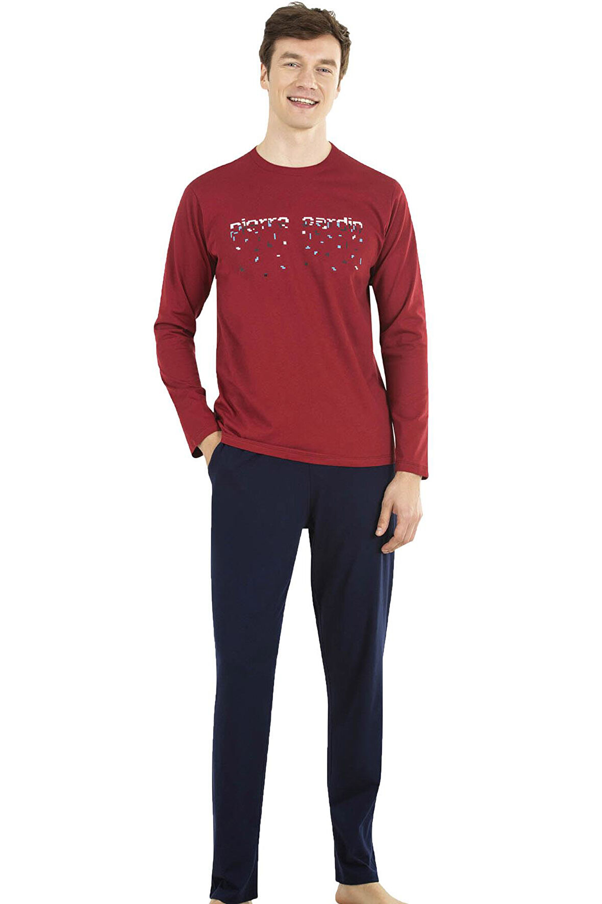 Pierre Cardin %100 Pamuk Erkek Pijama Takım, Mevsimlik Pijama, Uzunkol Pijama