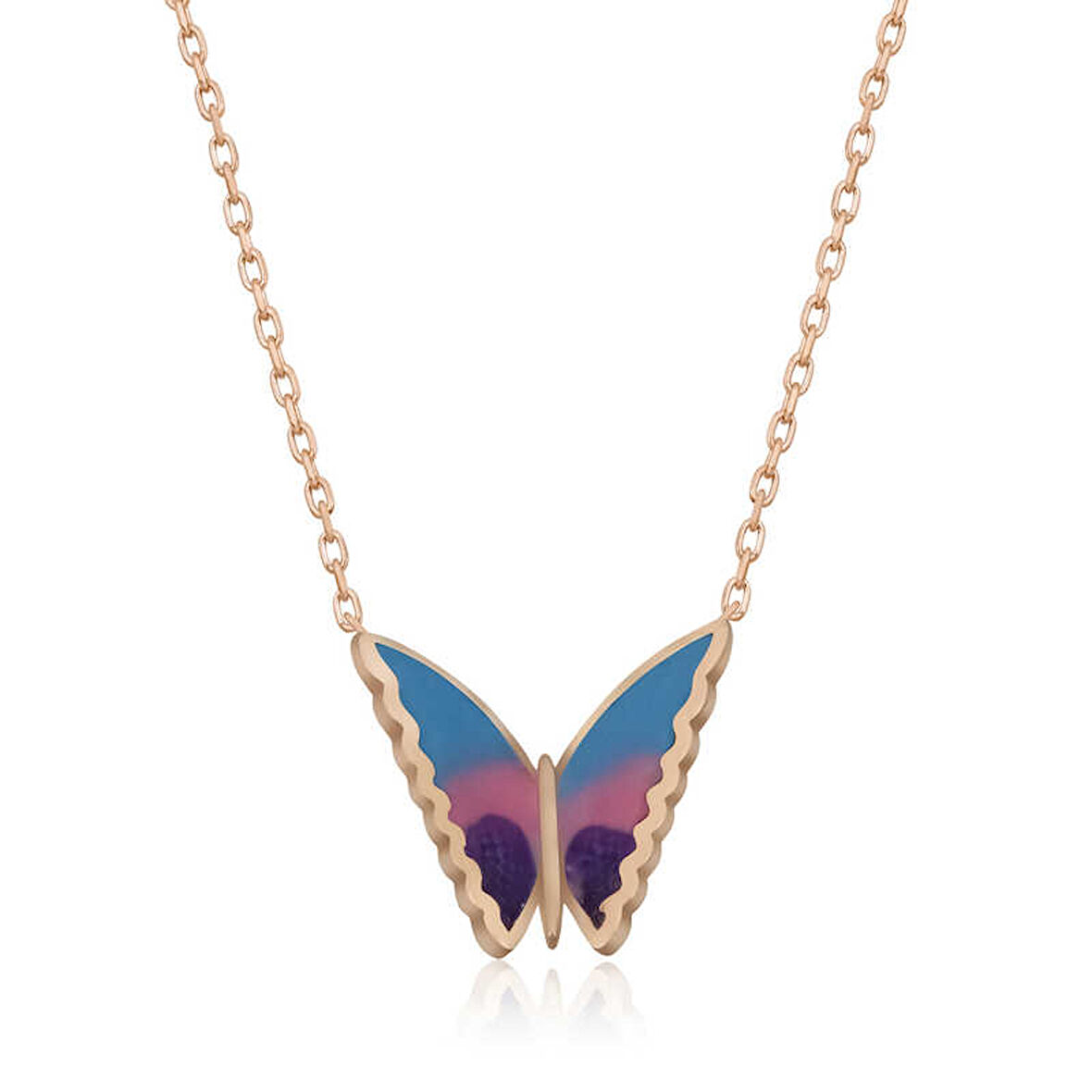 925 Ayar Gümüş Minimal Kelebek Kadın Gümüş Kolye