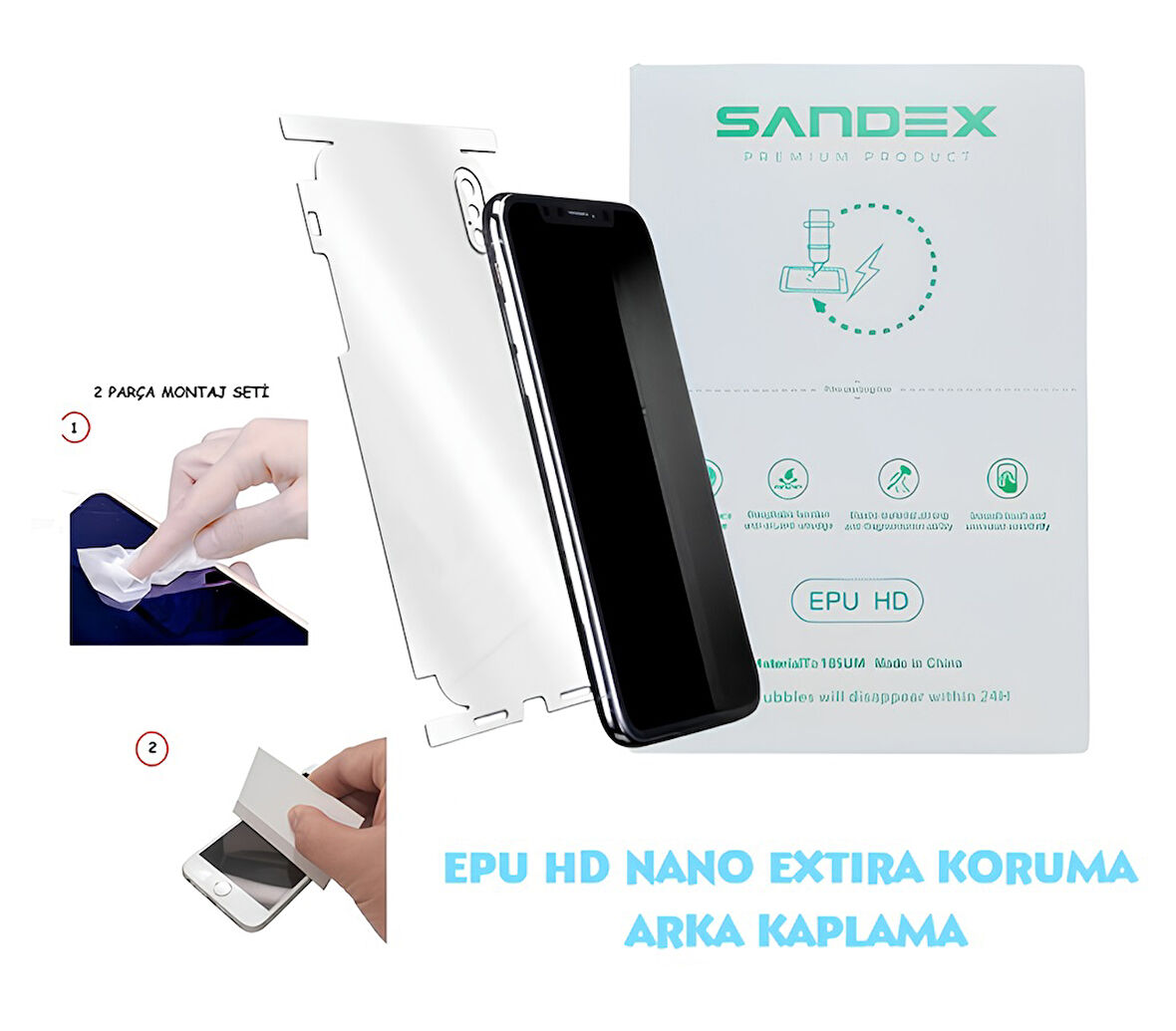 Xiaomi Mİ MAX 3 NANO Full Arka Kaplama Esnek ULTRA İnce - SANDEX - EPU HD