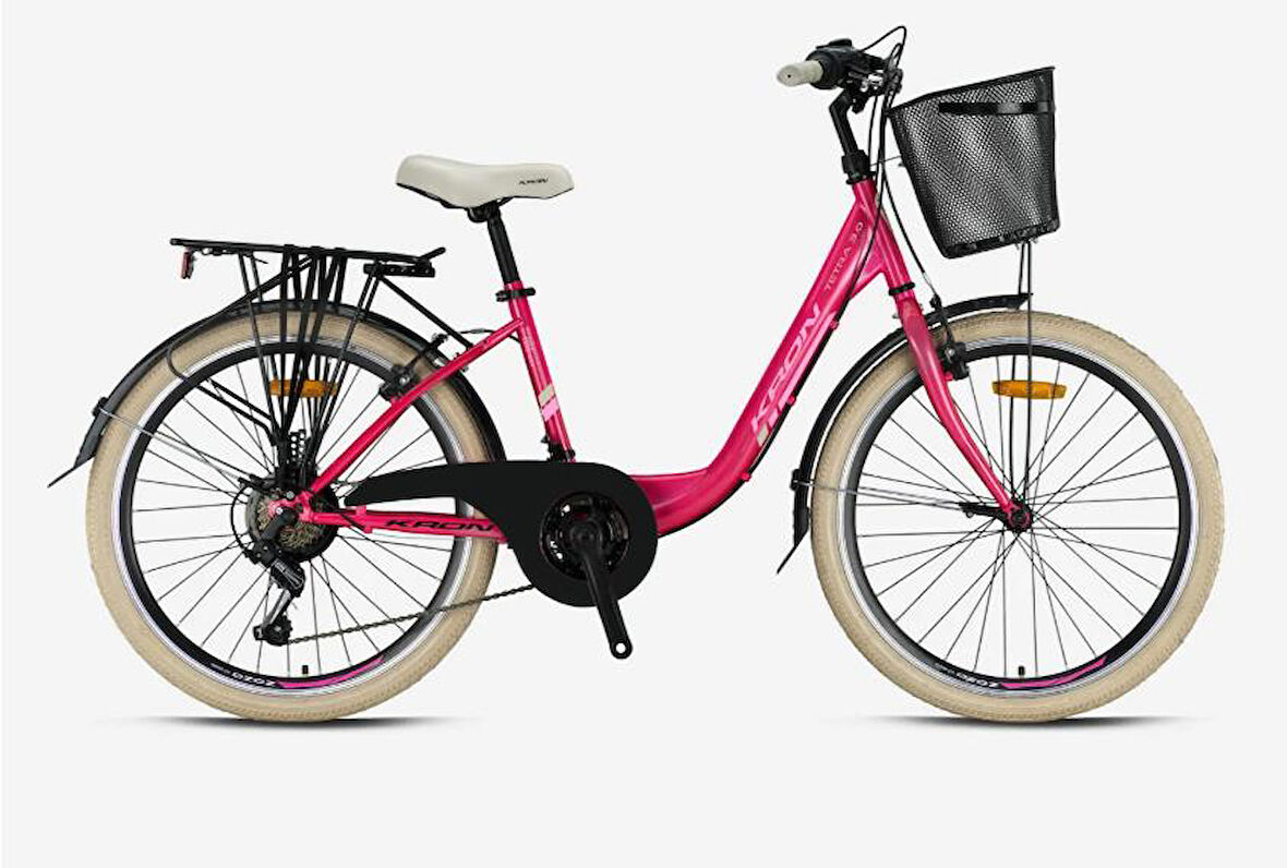 TETRA 3.0 - 24  City Bike - 15' - 21 Vites - V.B. - Fuşya-Toz Pembe/Bej