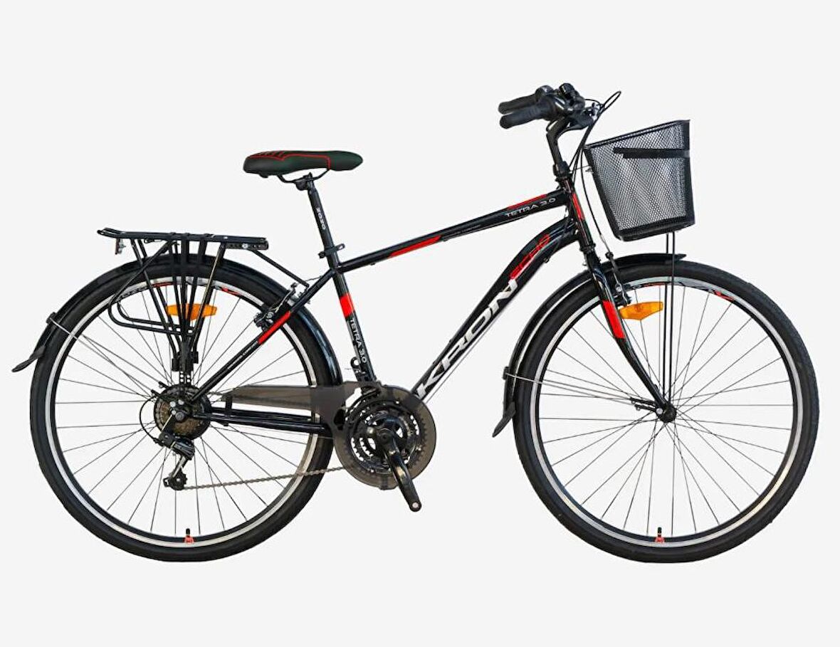 TETRA MAN 3.0 - 28  City Bike - 18' - 21 Vites - V.B. - Siyah-Gri/Kırmızı