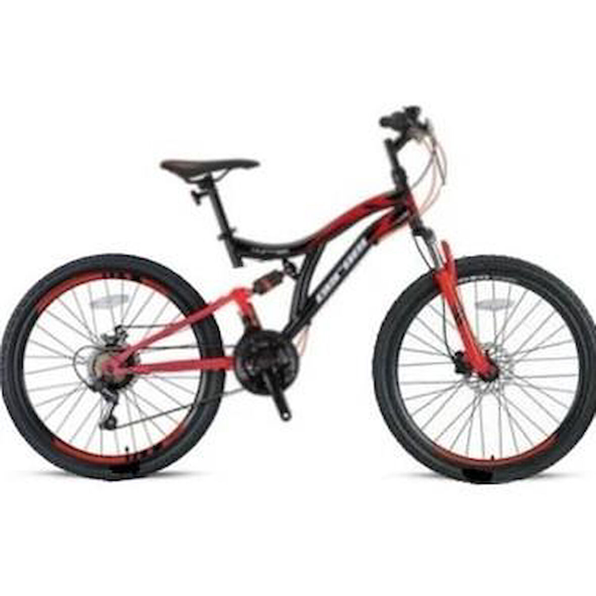 HUNTER - 26" MTB - 21 Vites - M. Disk - Siyah-Kırmızı/Beyaz