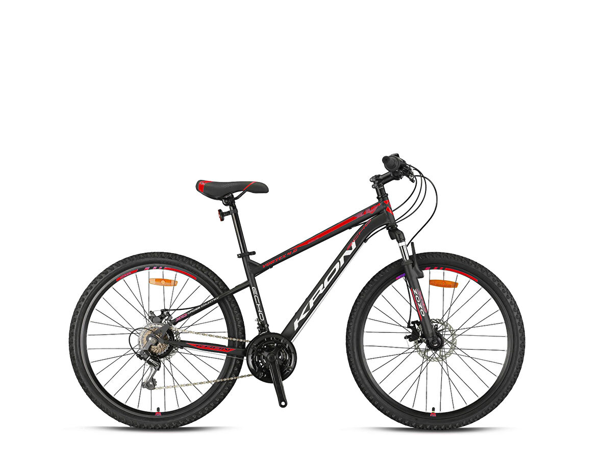 VORTEX 4.0 - 26  MTB - 14' - 21 Vites - V.B. - Mat Siyah-Gri/Kırmızı