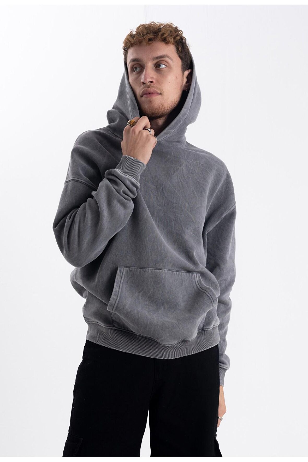 Eskitme Kapşonlu sweatshirt