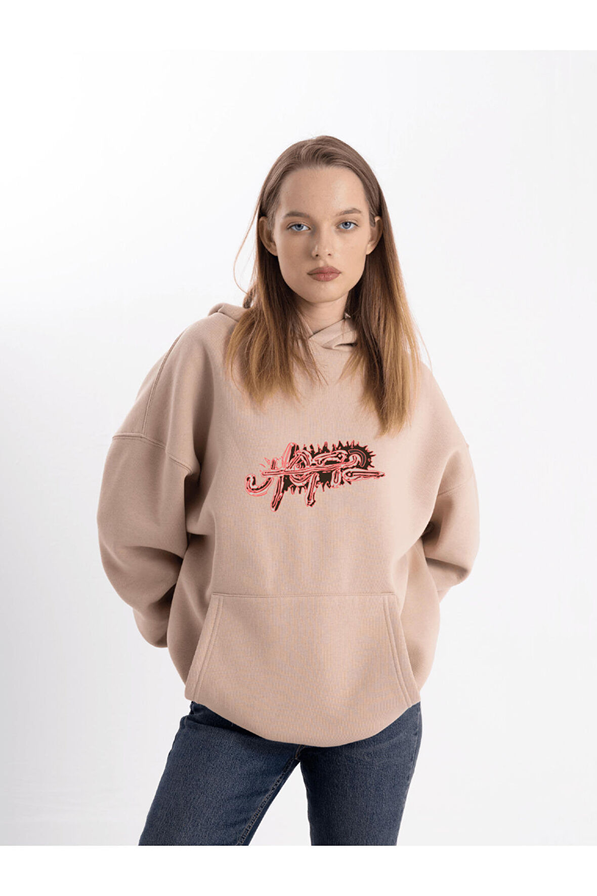 Unisex Cactus jk utopia Kapşonlu Sweatshirt