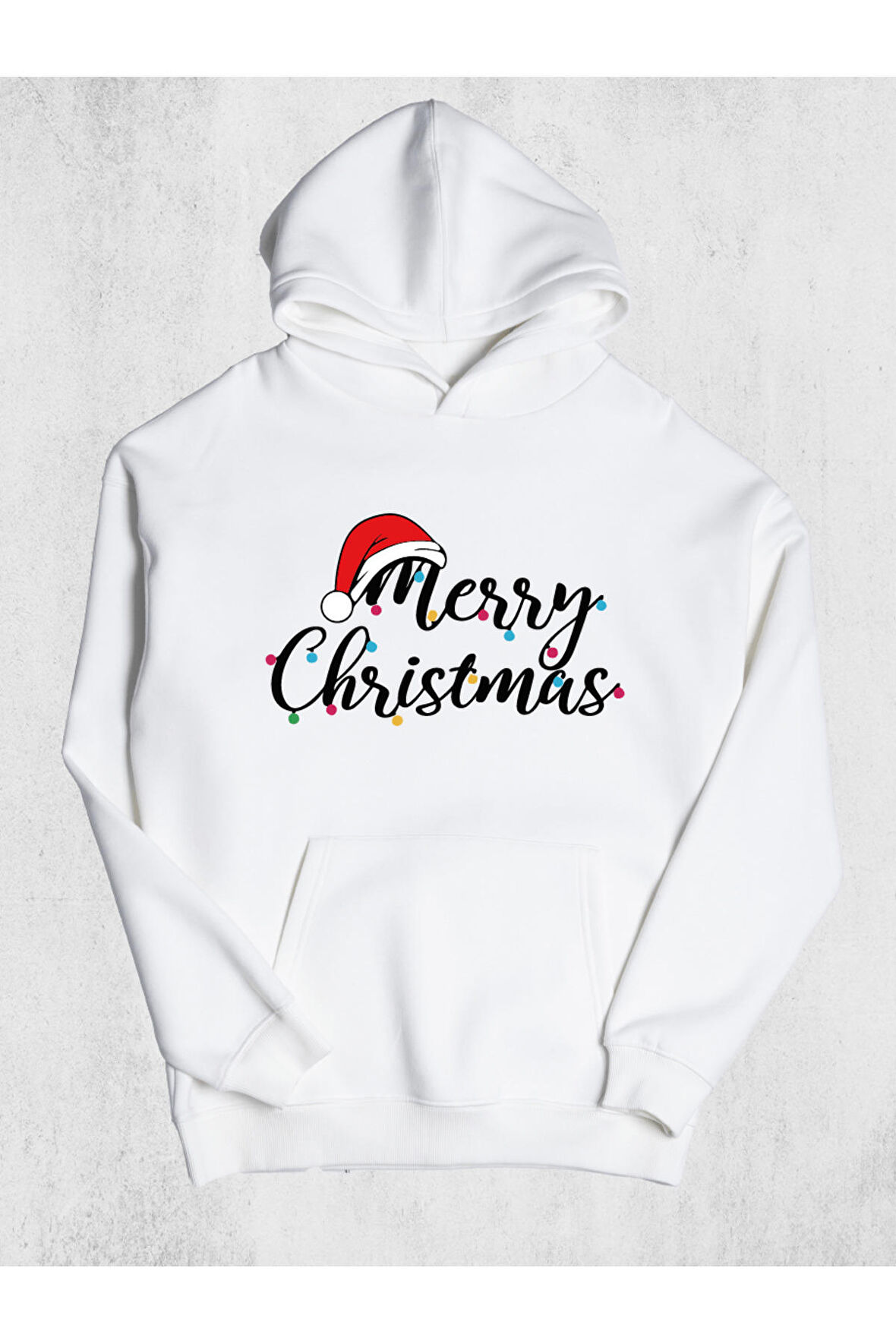 Unisex Merry Christmas Kapüşonlu Sweatshirt