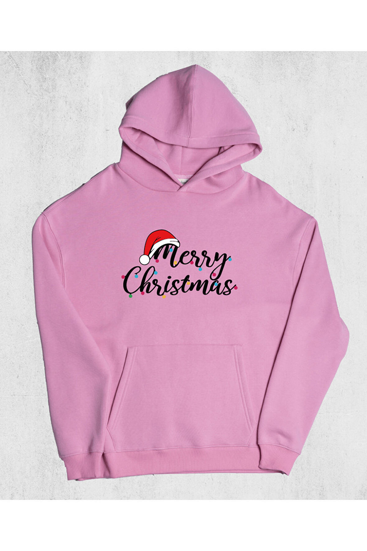 Unisex Merry Christmas Kapüşonlu Sweatshirt