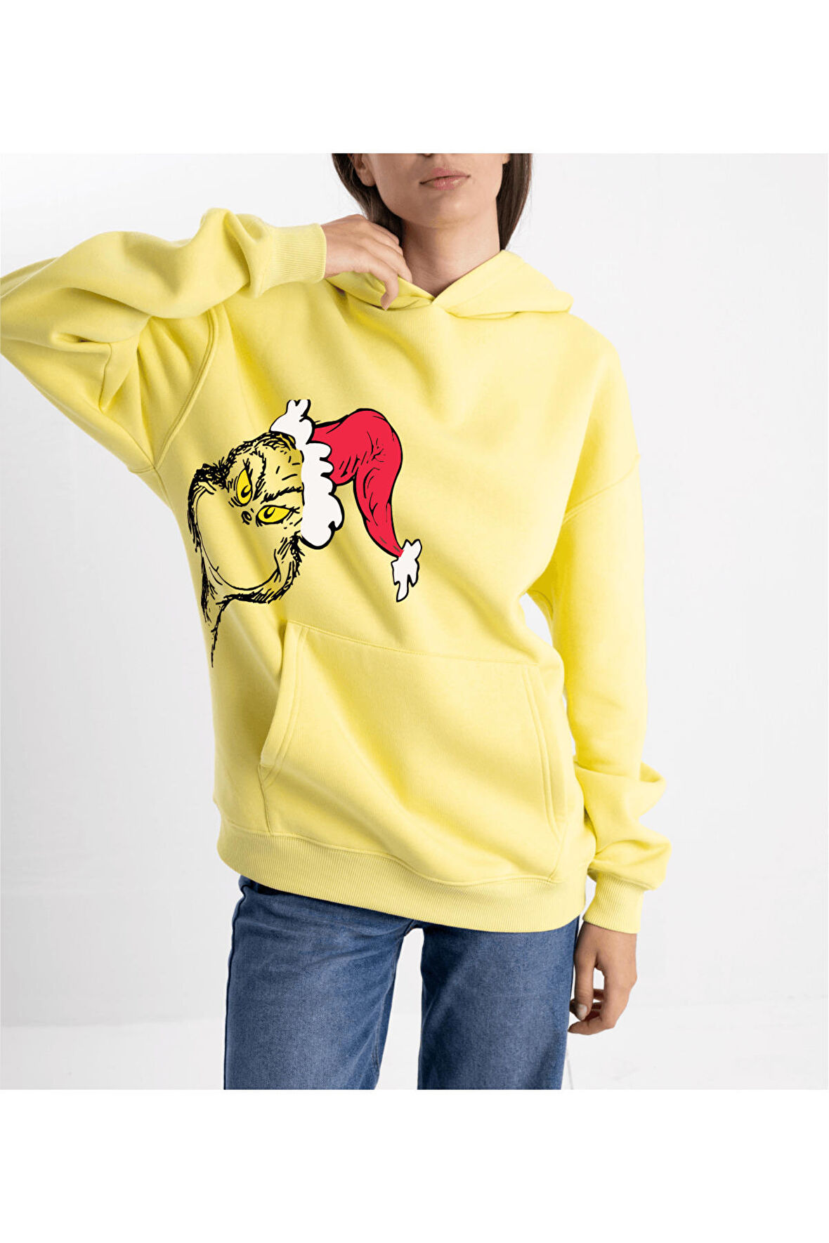 Unisex Grinch Kapüşonlu Sweatshirt