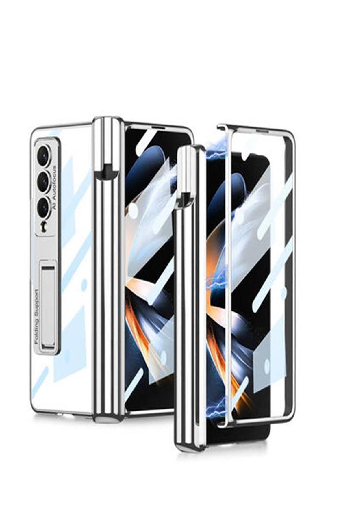 Galaxy Z Fold 4 Kıpta Standlı Kalem Bölmeli Kapak