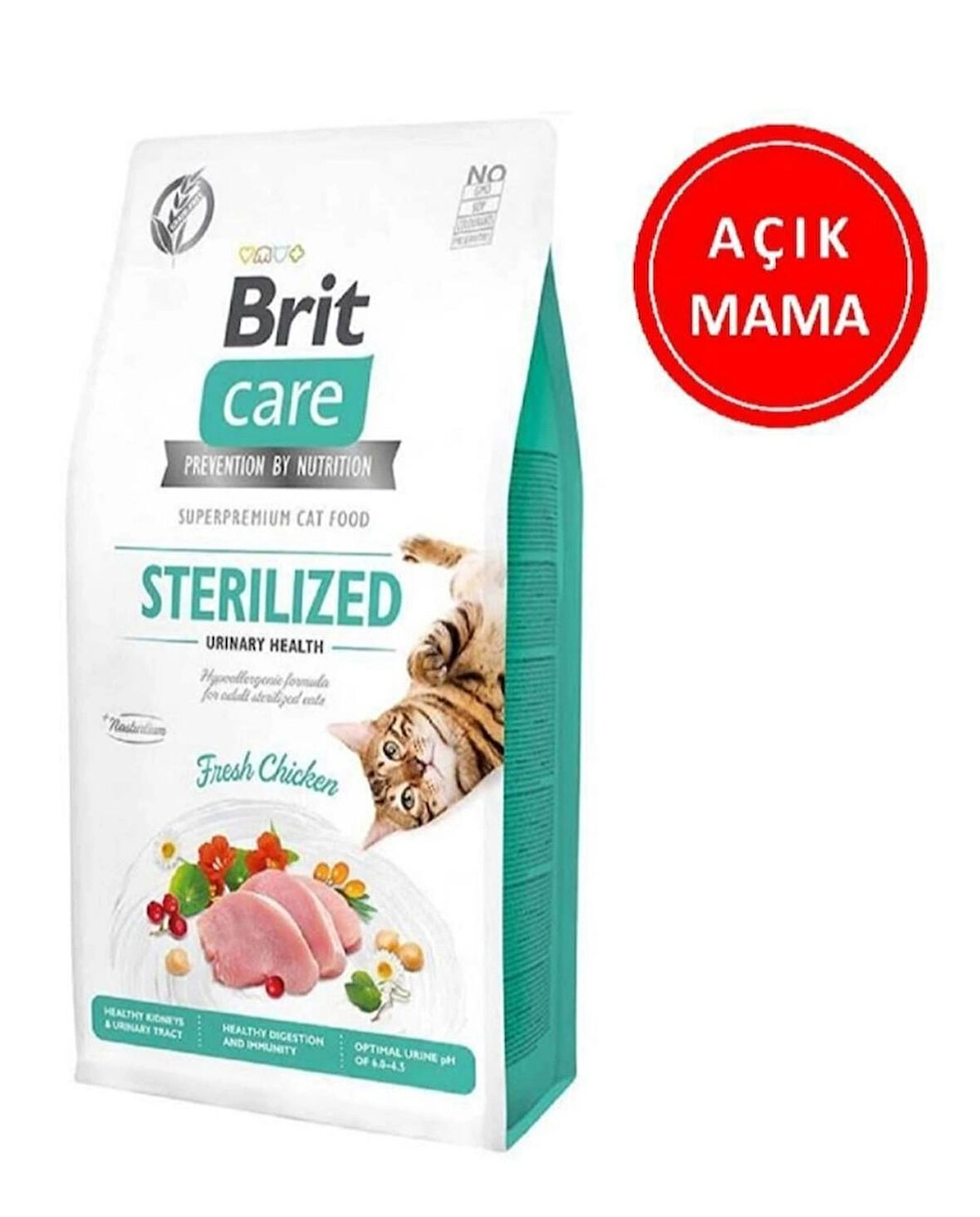 BRİT CARE STERİLİSED TAVUK ETLİ TAHILSIZ KISIRLAŞTIRILMIŞ KEDİ MAMASI 2 KG AÇIK