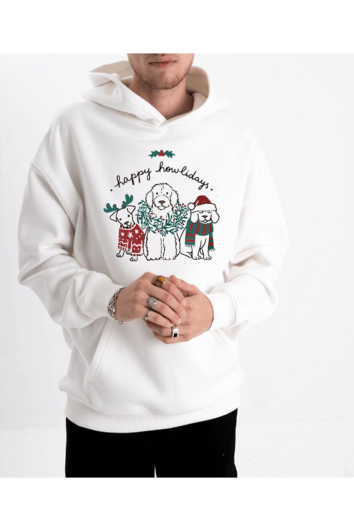 Unisex Howliday Kapüşonlu Sweatshirt