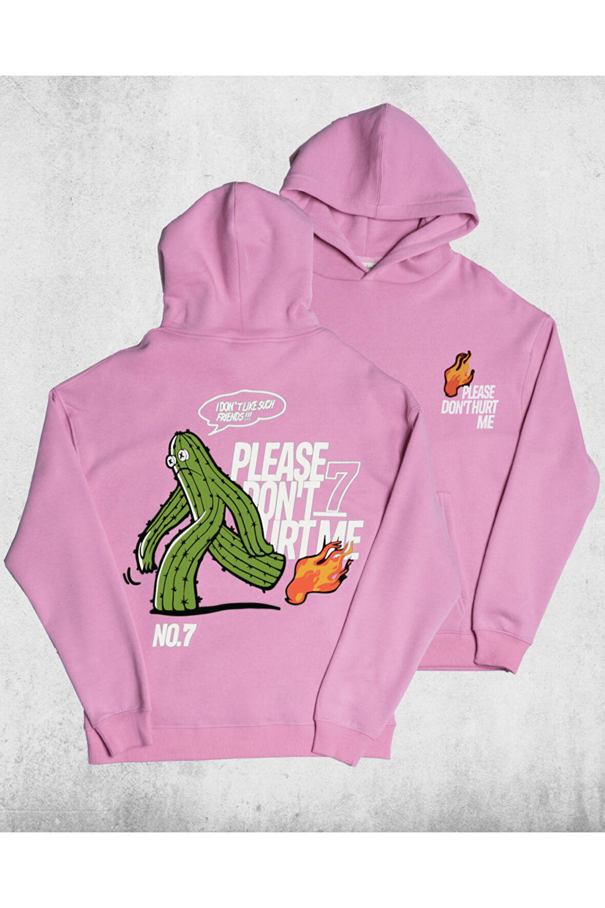 Unisex Oversize No7 Kapüşonlu Sweatshirt