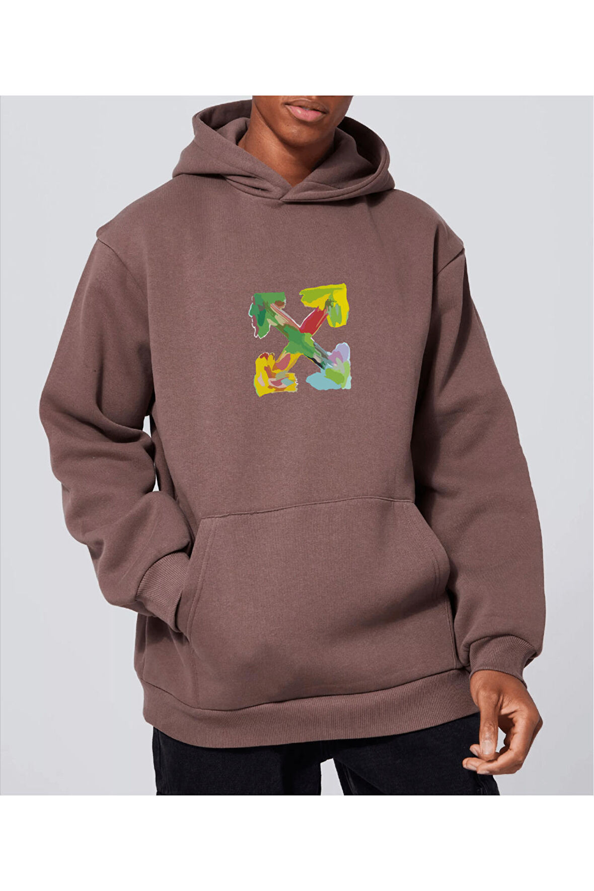 Unisex Oversize Four Kapüşonlu Sweatshirt