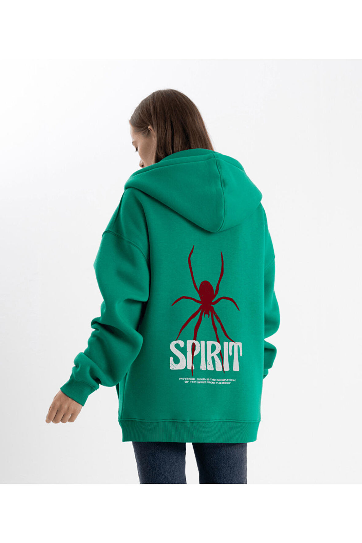Unisex Oversize Spirit Kapüşonlu Sweatshirt