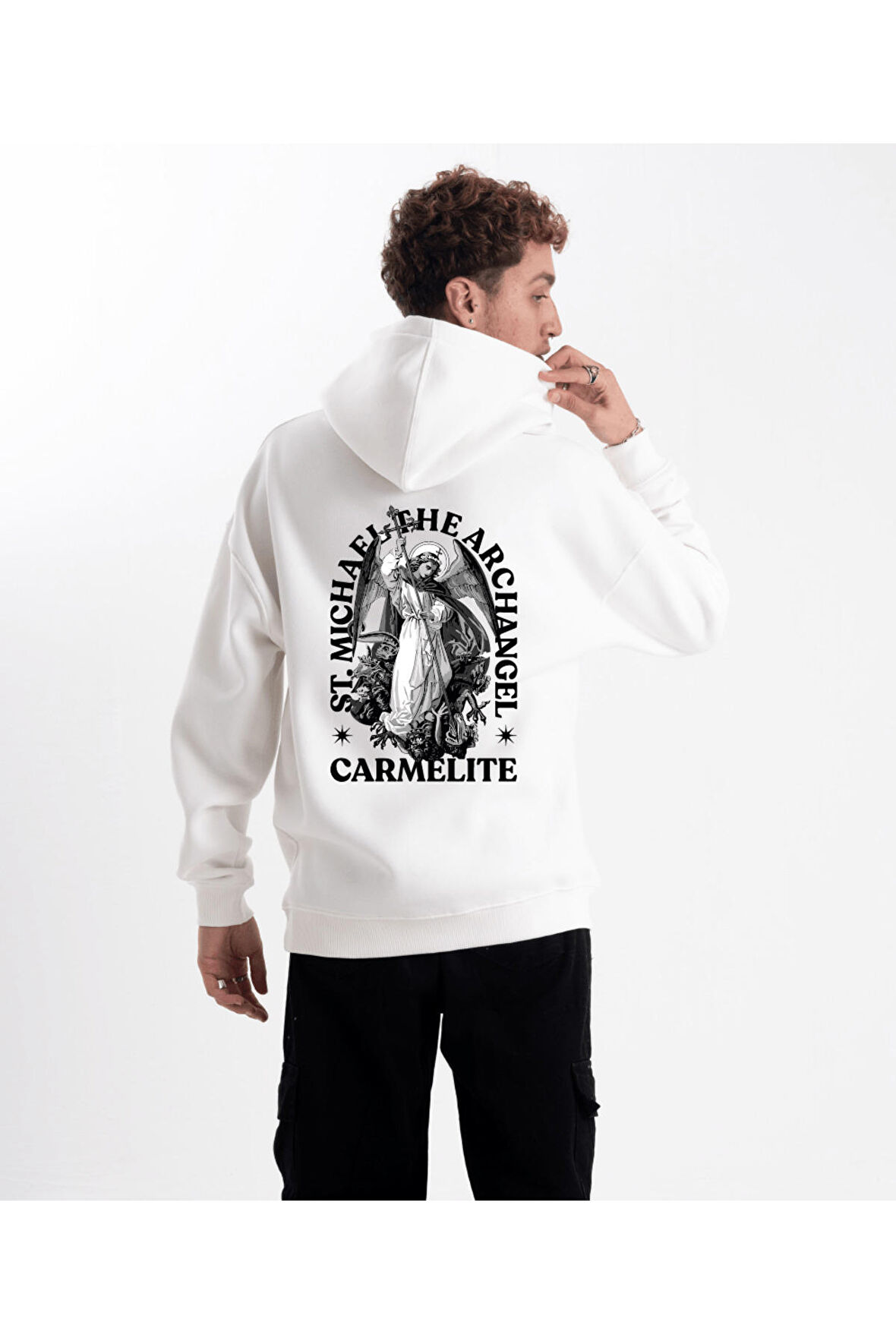 Unisex Oversize Carmelite Kapüşonlu Sweatshirt